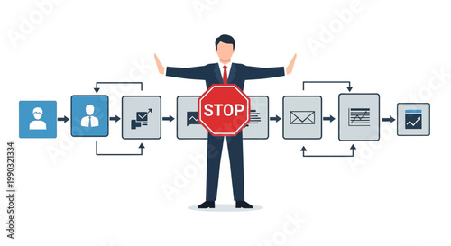 Man Holding Red Stop Sign.