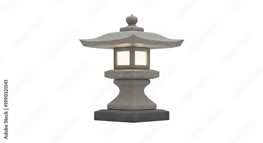 Fototapeta premium Stone Pagoda Lantern with Light