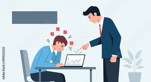 Man scolding another man at work.