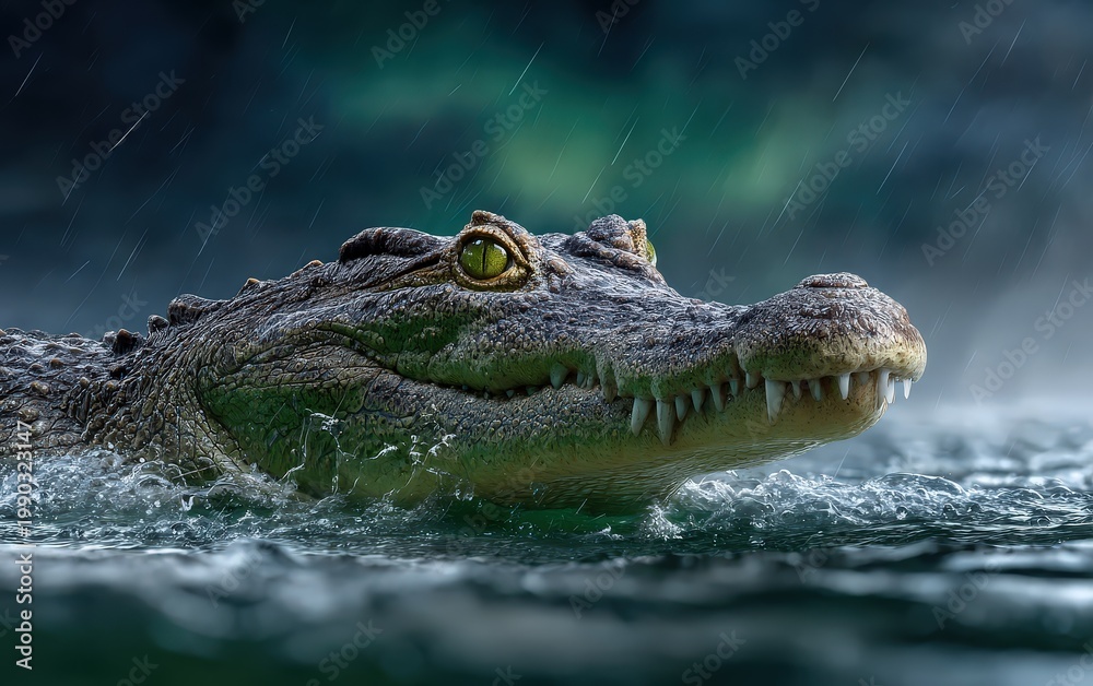 Obraz premium Alligatorigator in Flooded Swamp