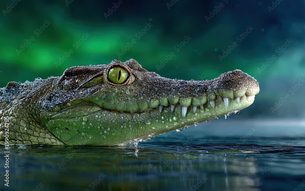 Fototapeta premium Alligatorigator in Swampy Waters
