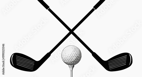 Golf Clubs & Ball Silhouette