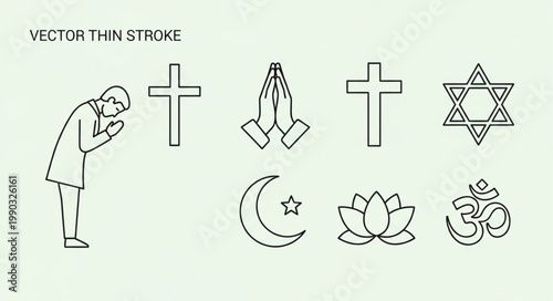 Collection of Religious Symbols and Prayer Iconography.