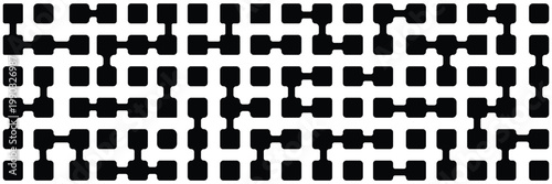 Diagonal metaball connected circles shape. Abstract nerve cell dots or computer nano net . Pattern of black metaballs isolated on white background. Metaball dot icon symbol set Set color metaballs set