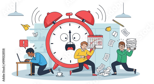 People Under Time Pressure Deadline.