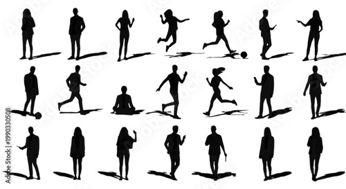 Sequential illustrations of a person running with dynamic leg movements isolated on transparent background, Vector