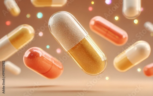 Colorful Pill Bottles in Motion