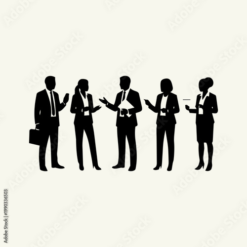 Silhouettes of a group of people jogging together, runners in a marathon training session isolated on a light background.