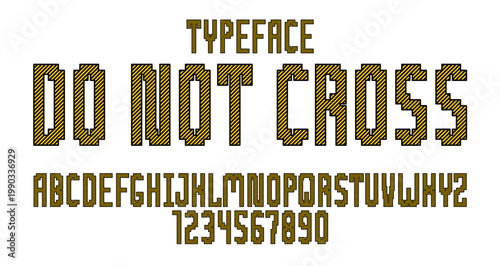 Minimal geometric cyberpunk font, vector typeface in geometry minimalist square style, future technology simple urban rectangular typography, alphabet letters and numbers high tech style.