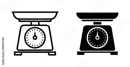 Kitchen Scale Icon Set for Food Measurement