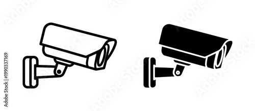 Security Camera Icon Set for Surveillance and Protection