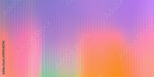 Soft multicolor gradient, glossy glass surface with ripple distortion and subtle fractal light, vertical stripe pattern, airy abstract backdrop. Vector illustration