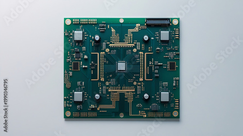 Close-up of a vibrant circuit board with intricate pathways and glowing components, showcasing the beauty of technology and innovation.