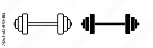 Dumbbell icons for fitness and weightlifting gym equipment