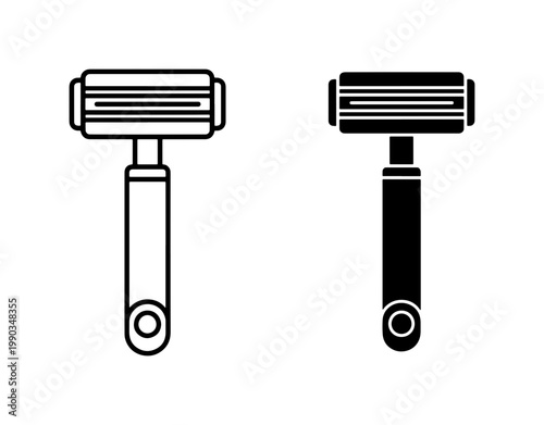 Safety Razor Icon Set for Shaving and Grooming