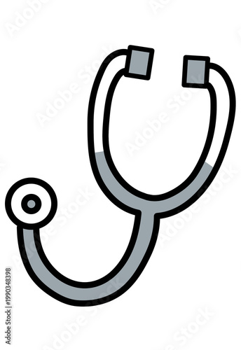 Gray stethoscope medical icon on white background