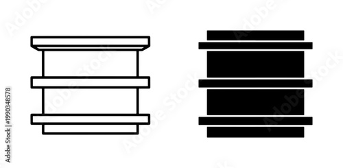 Industrial Oil Barrel Line and Glyph Icon Set