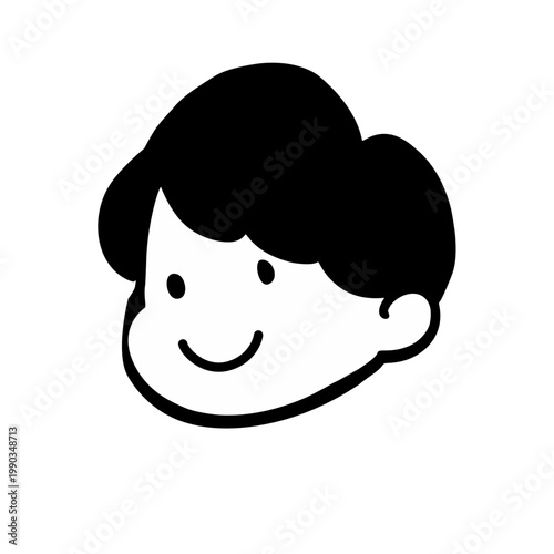 笑顔の男の子の顔のイラスト