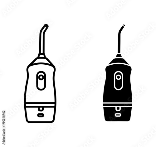 Water Flosser Dental Oral Irrigator Icon Set