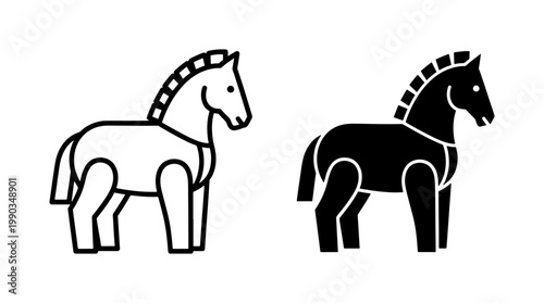 Trojan Horse Cyber Security Icon Set