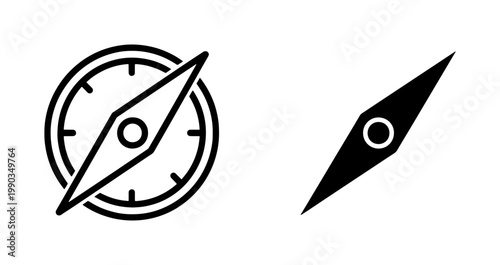 Compass needle and dial icons for navigation design