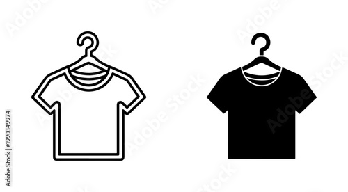 T-shirt Icon Set on Clothes Hanger