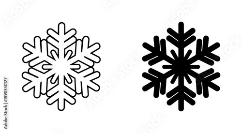 Minimalist Snowflake Icon Set for Winter Design