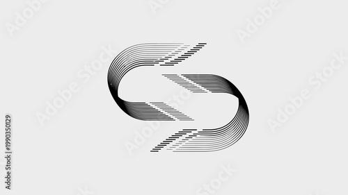 S-curve data transmission emblem – Suitable for cloud connectivity, signal processing, or digital communication brands.