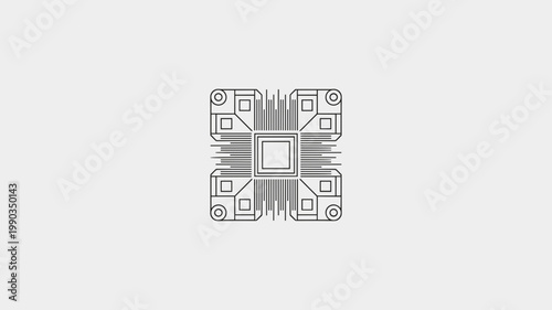 Minimalist PC component layout – Great for hardware repair services, computer builds, or tech education platforms.