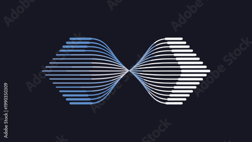 Hourglass data convergence stream – Perfect for data compression software, unified communications, or high-velocity flux icons.