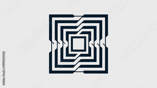 Rotated square chip spiral – Ideal for advanced processor architecture, multi-core CPU design, or high-performance computing.