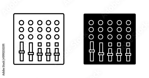 Audio Mixer Console Icon Set for Sound Production