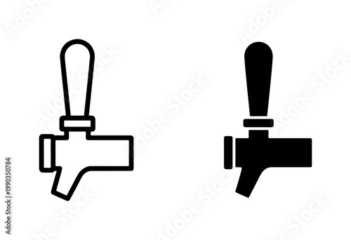 Beer Tap Handle Icon Set for Brewery and Bar Signage