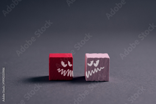 Canvas-taulu Two opposing characters facing each other expressing conflict and tension