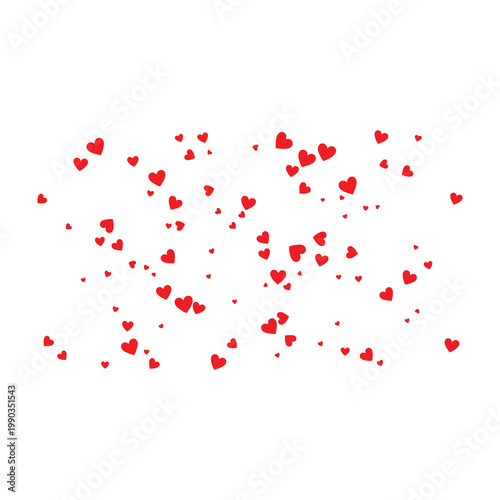 Red heart shapes on white background for valentines day