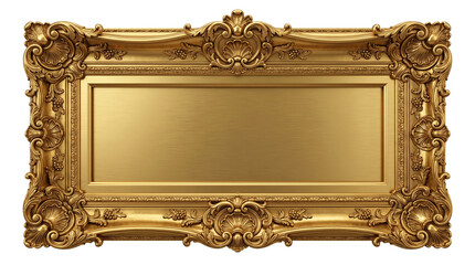 Gold Ornate Frame PNG Transparent Background – Elegant PNG Featuring Vintage Border, Decorative Design, Luxury Art Concept, and Classic Baroque Style in Shiny Gold Tone