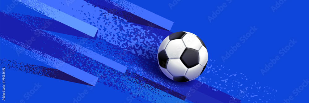 Naklejka premium Abstract Sport Background with Football and Speed Effect Design