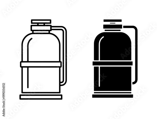 Garden Pressure Sprayer Icon Set for Agriculture and Pest Control