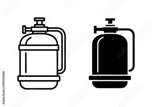 Garden Sprayer Icon Set for Pest Control and Agriculture