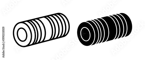 Industrial Corrugated Pipe Icon Set