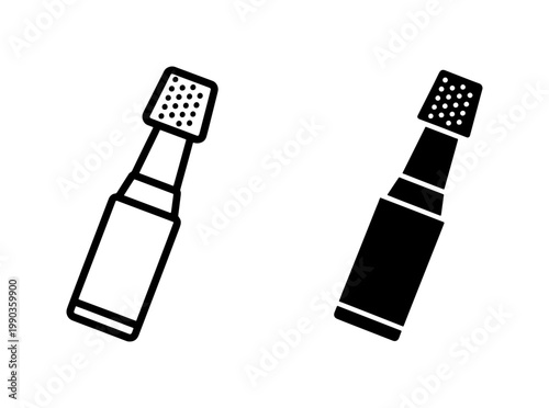 Glue bottle icon set with applicator tip