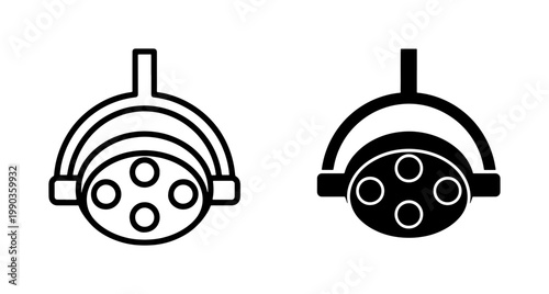 Surgical Operating Lamp Medical Icon Set