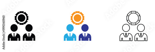 Sales Team  Icons Set for Business. Collection of modern flat icons representing sales team concepts, marketing, management, growth, and customer relations for business and corporate design use.