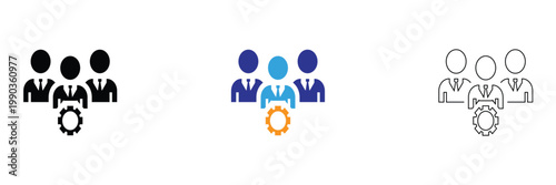 Sales Team  Icons Set for Business. Collection of modern flat icons representing sales team concepts, marketing, management, growth, and customer relations for business and corporate design use.