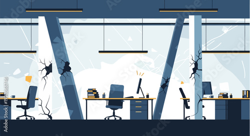 Spiders in modern office space.