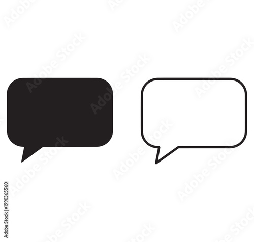 Two chat bubbles for comments or dialogues on a white background
