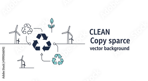 Eco Friendly Energy and Sustainability Concept Icons Vector Background.