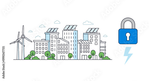 Sustainable Smart City Energy Security and Protection Concept.