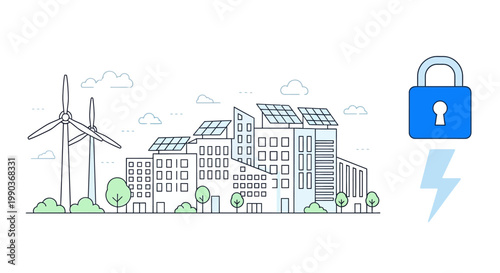 Energy Security and Sustainable Urban Power Grid Concept.