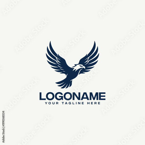 Dark Blue Eagle Logo Design.